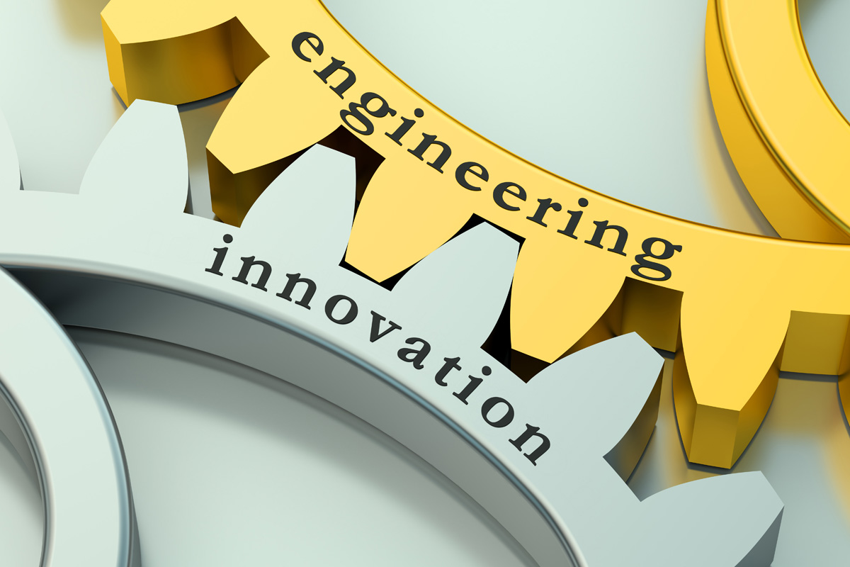 Engineering Innovation concept on the gearwheels